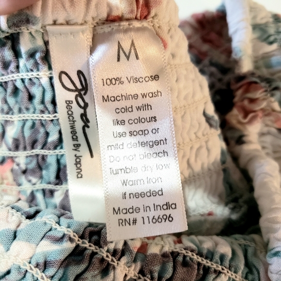 Goa Japna Viscose Wide Leg Beach Pant Womens M Floral Tropical Smocked Waist - Picture 7 of 8